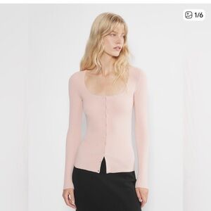 Aritzia Marie Sweater Bow Pink